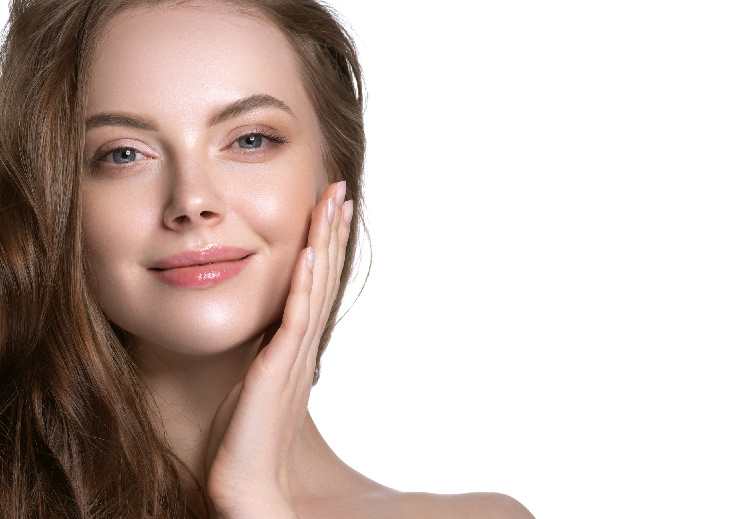 Beauty skin care woman natural makeup female model closeup